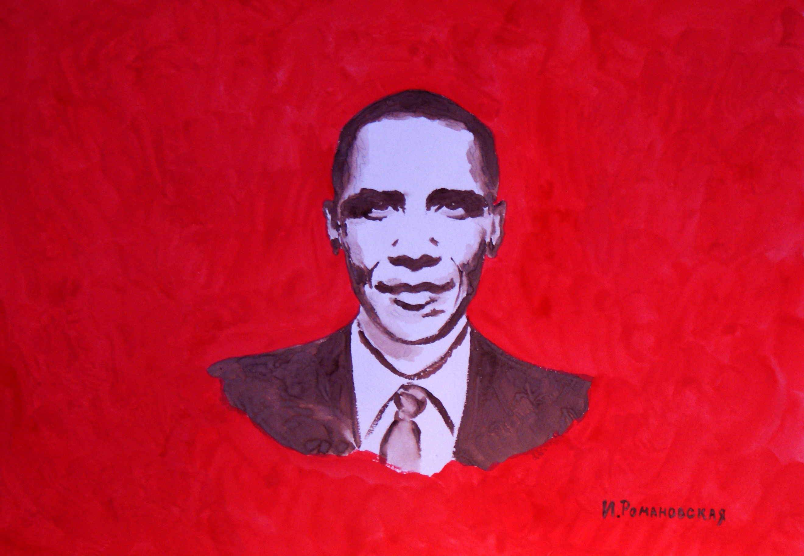 На Росії художниця намалювала Обаму груддю - фото 2