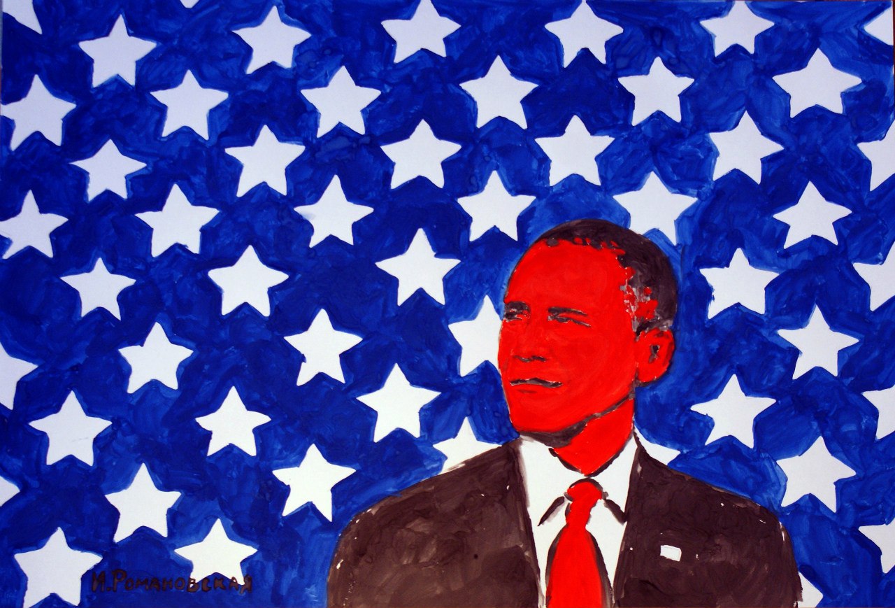 На Росії художниця намалювала Обаму груддю - фото 1