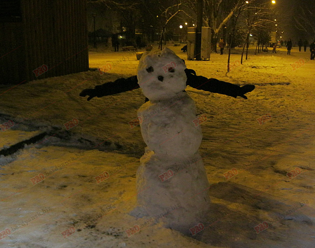 Мешканці Бердянська ліпили зі снігу та бруду різні скульптури  - фото 1
