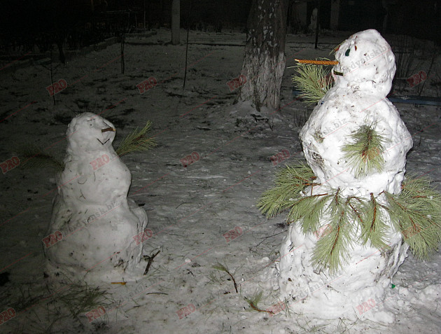 Мешканці Бердянська ліпили зі снігу та бруду різні скульптури  - фото 9