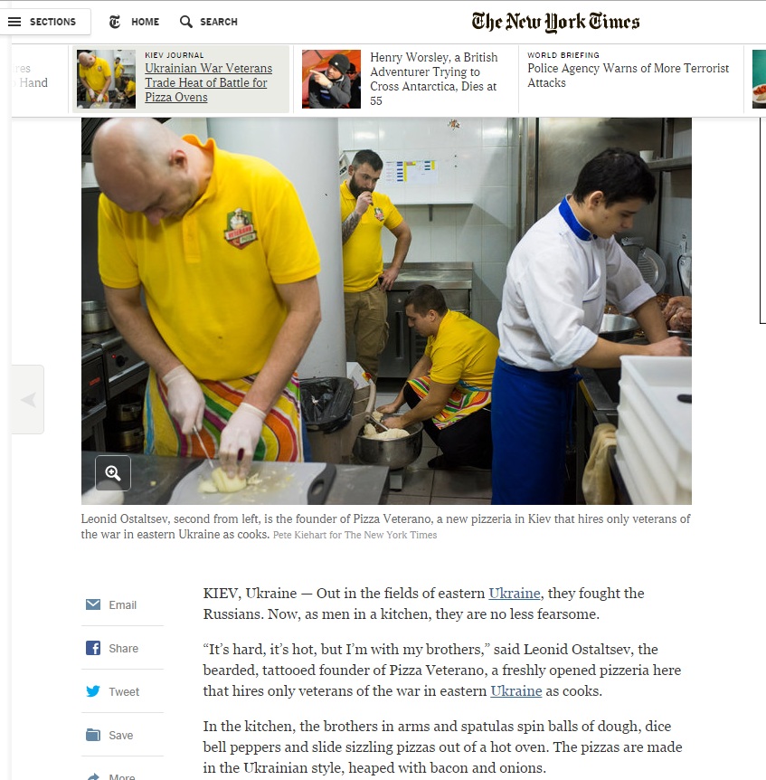 Бійці АТО, що відкрили піцерію в Києві, потрапили в The New York Times - фото 1
