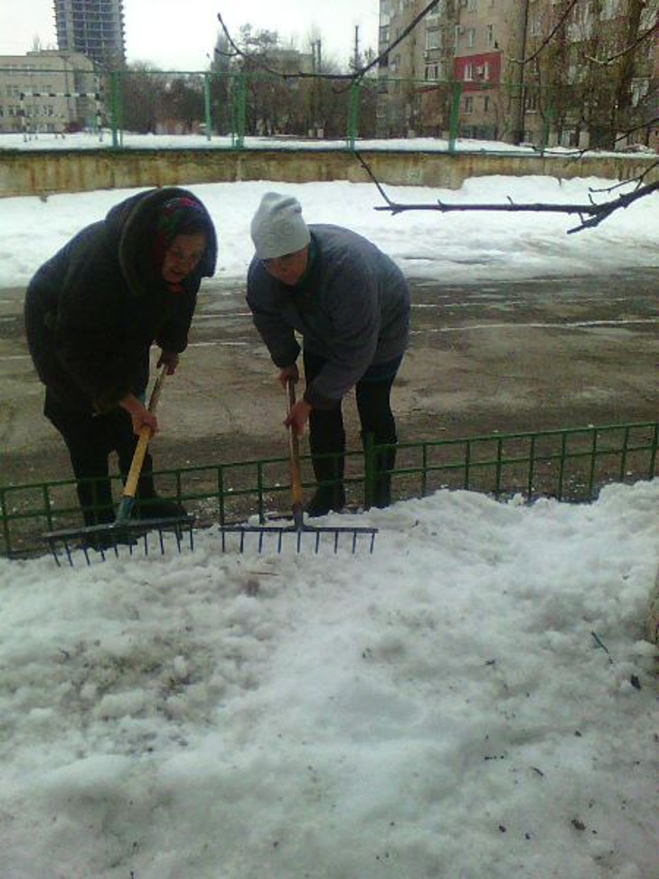 У кіровоградській школі перед приїздом мера сапали сніг - фото 1