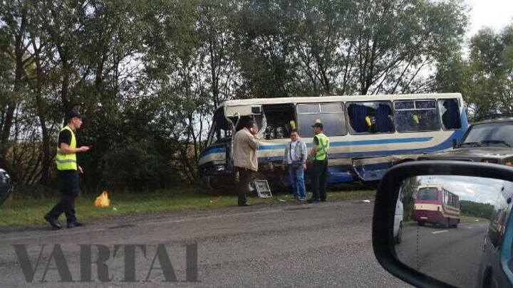 На Львівщині бус і рейсовий автобус злетіли з дороги після зіткнення (ВІДЕО, ФОТО) - фото 3