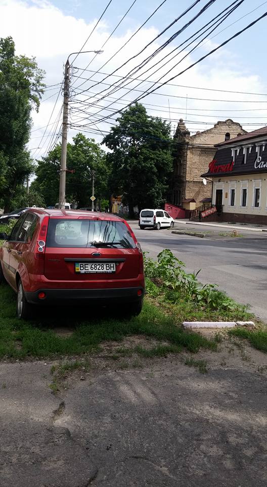 У Миколаєві чергове "автобидло" припаркувалося на квітнику - фото 1