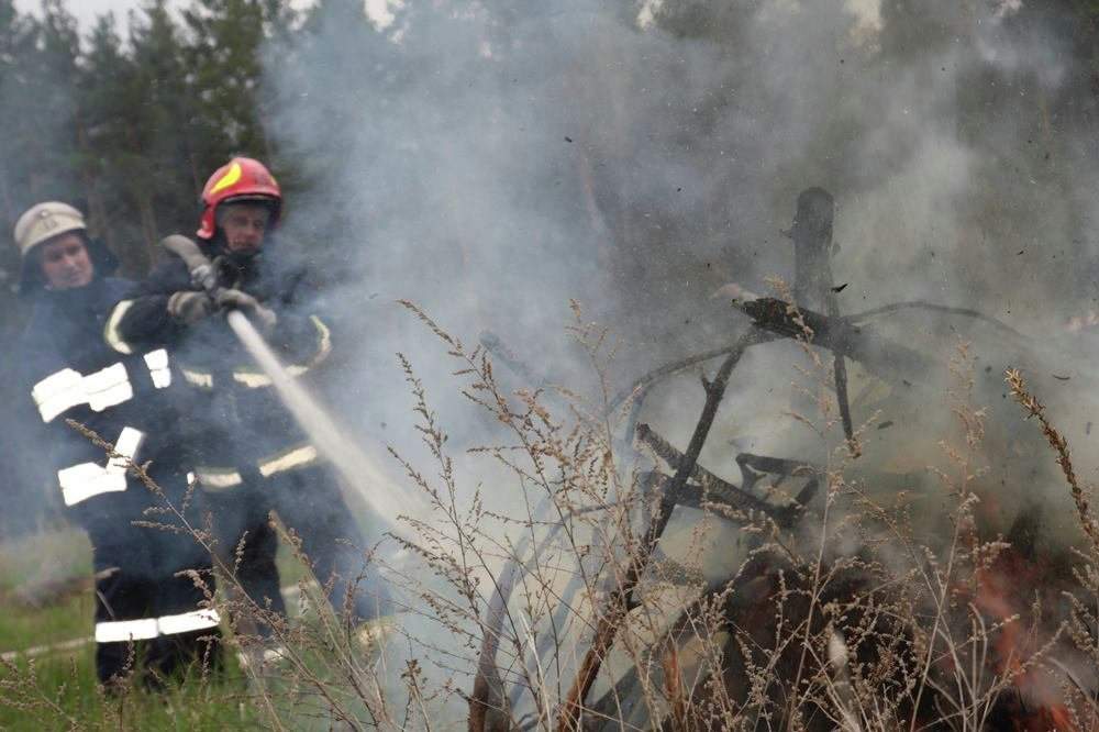 Співробітники ДСНС не можуть погасити пожежу під Чорнобилем - фото 1