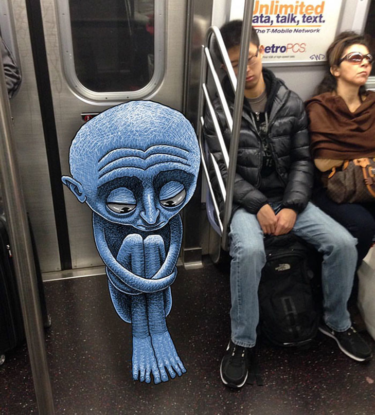 Як художник з Нью-Йорку нацьковує монстрів на пасажирів метро - фото 16