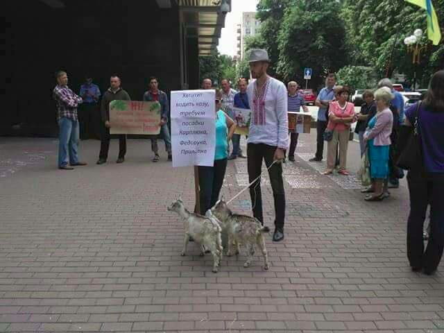 Активісти пасуть кіз біля генпрокуратури - фото 1