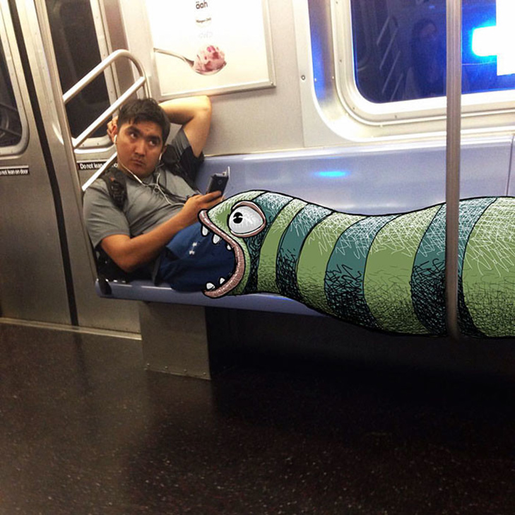 Як художник з Нью-Йорку нацьковує монстрів на пасажирів метро - фото 7
