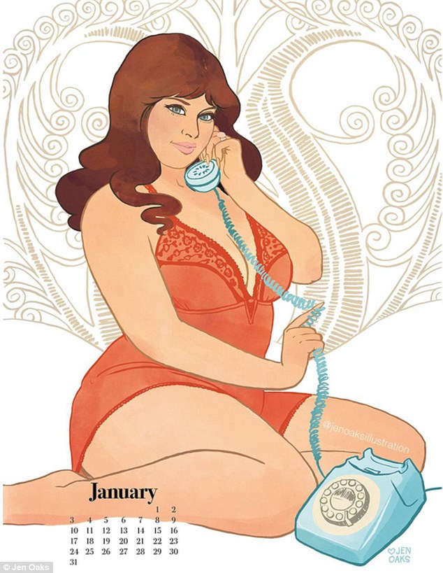 Пін-ап plus-size: художниця випустила календар з пишними дівчатами в стилі 70-х - фото 9