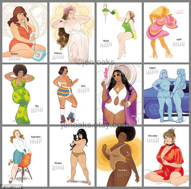 Пін-ап plus-size: художниця випустила календар з пишними дівчатами в стилі 70-х - фото 5