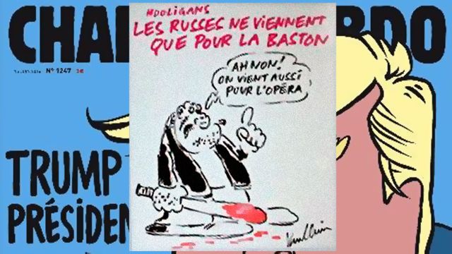 Charlie Hebdo вийшов з карикатурою на російських фанів - фото 1