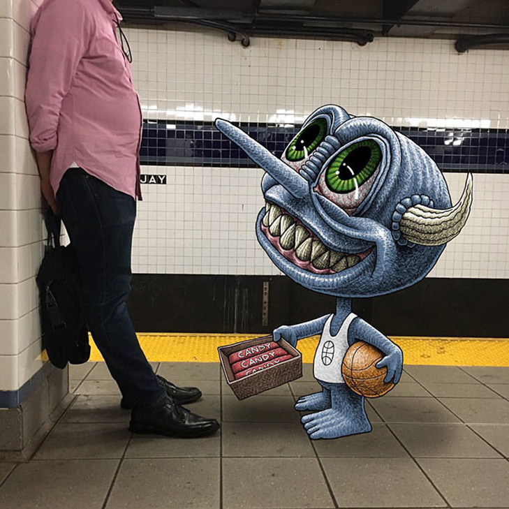 Як художник з Нью-Йорку нацьковує монстрів на пасажирів метро - фото 27