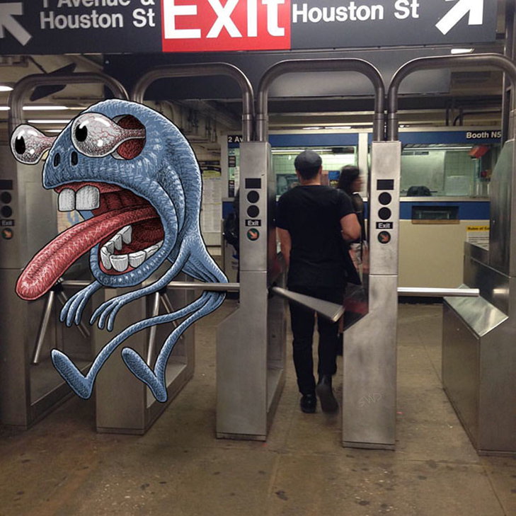 Як художник з Нью-Йорку нацьковує монстрів на пасажирів метро - фото 32