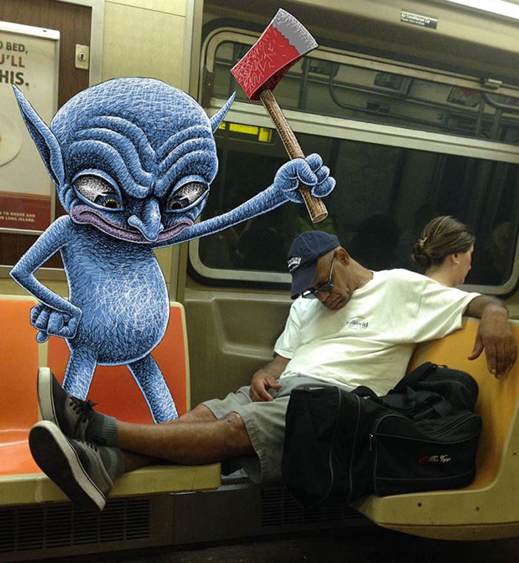 Як художник з Нью-Йорку нацьковує монстрів на пасажирів метро - фото 6