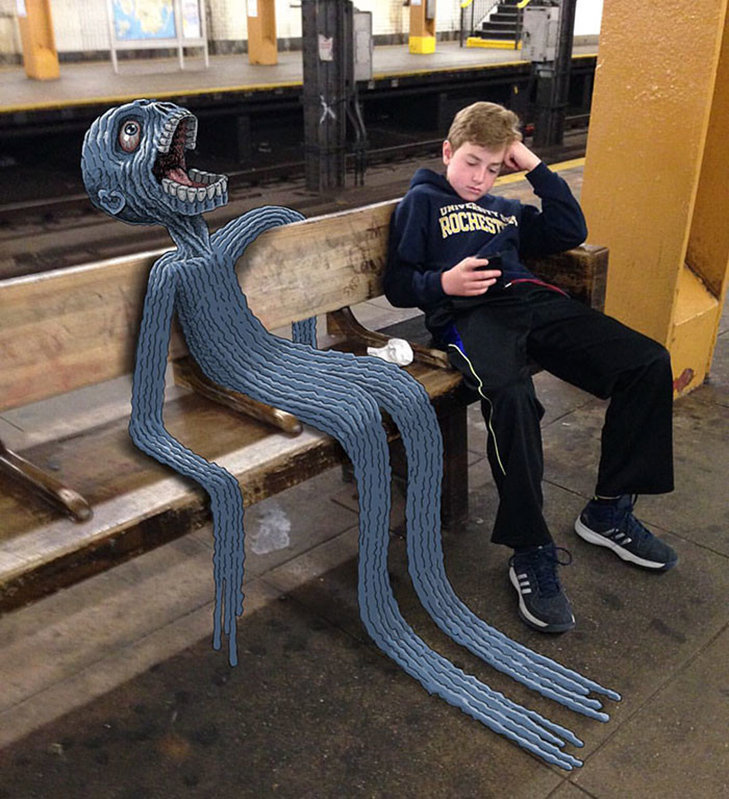 Як художник з Нью-Йорку нацьковує монстрів на пасажирів метро - фото 22