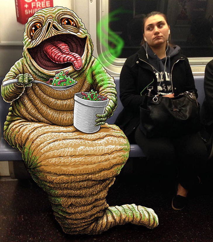 Як художник з Нью-Йорку нацьковує монстрів на пасажирів метро - фото 5