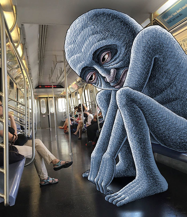 Як художник з Нью-Йорку нацьковує монстрів на пасажирів метро - фото 29