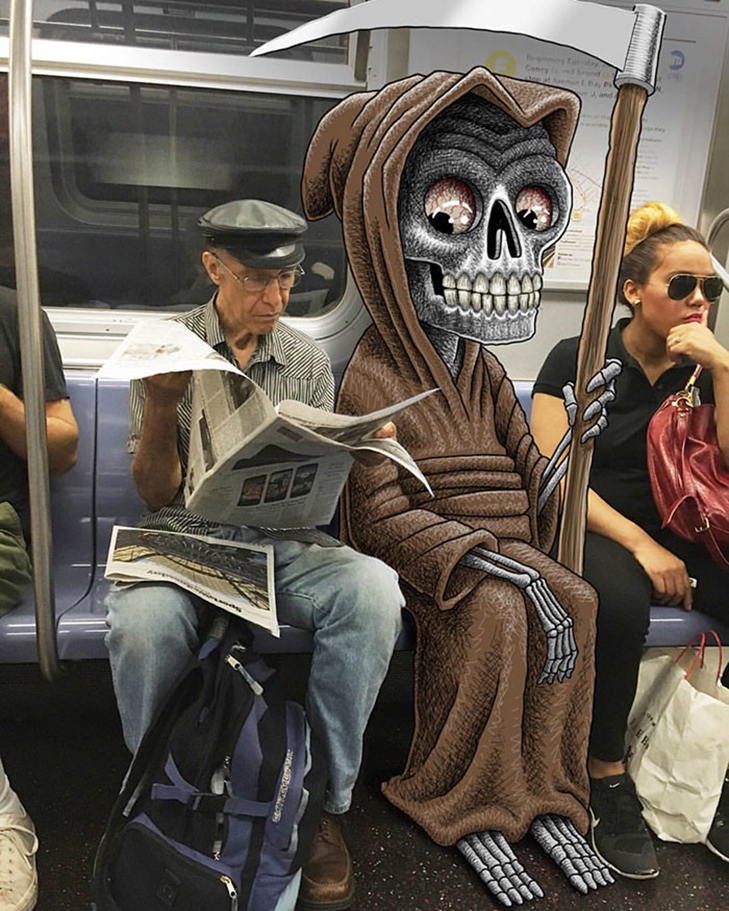 Як художник з Нью-Йорку нацьковує монстрів на пасажирів метро - фото 19