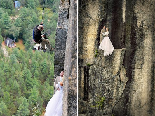 Як виглядає весільна фотосесія на шалено високій скелі - фото 2