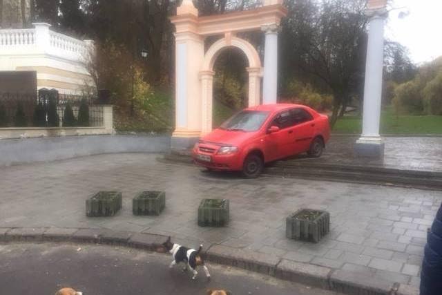 У Львові водій автомобіля сам себе покарав за проїзд парком - фото 2