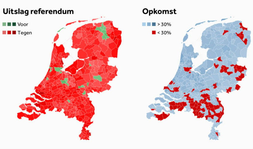Як голосували в Нідерландах: за Україну Вагенінген, проти – Урк (КАРТА) - фото 1