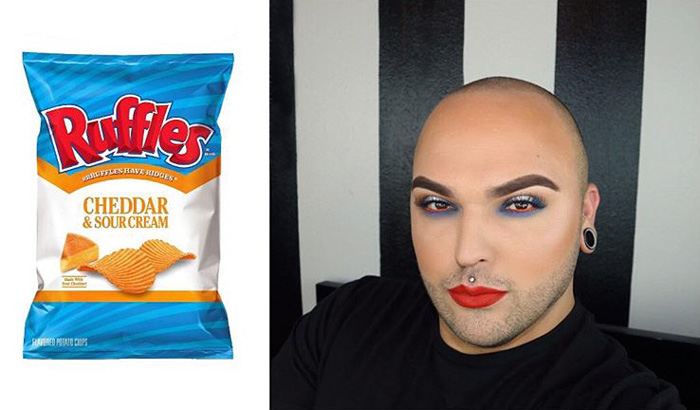 Як відомий блогер робить собі макіяж під колір обгортки від чипсів  - фото 3