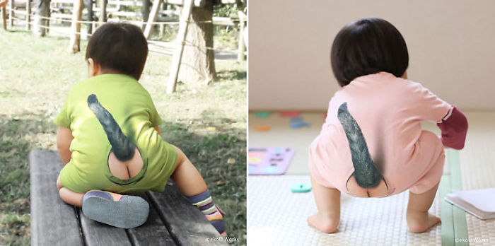 Японці вигадали новий одяг для малюків із голими сідницями та котячим хвостом - фото 1