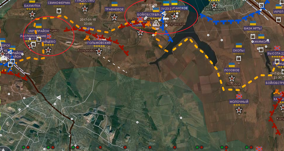 Гарячі вихідні в АТО. ЗСУ вирівнюють лінію фронту і тестують Горлівку (КАРТА) - фото 3 Гарячі вихідні в АТО. ЗСУ вирівнюють лінію фронту і тестують Горлівку (КАРТА) - фото 3