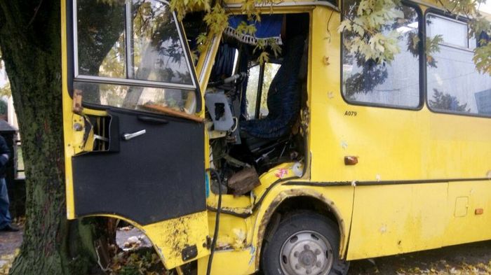 У Львові рейсовий автобус протаранив дерево: 13 людей госпіталізовано (ФОТО) - фото 1