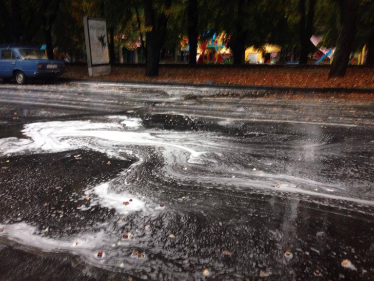 У Хмельницькому вулиці покрилися "каштановою" піною - фото 3