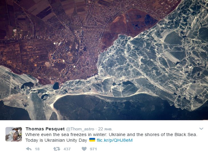 Астронавт з космічної станції показав кригу на узбережжі Одещини - фото 1