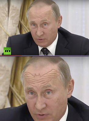 Росіяни кепкують зі зморшок на чолі Путіна у вигляді емблеми Бетмена (ФОТО) - фото 1