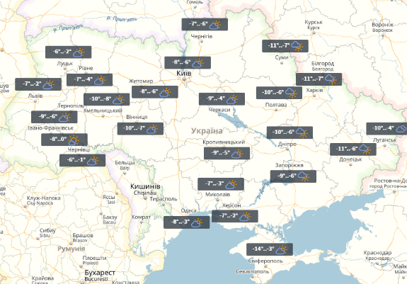 Погода на тиждень: В Україні кожен день сніжитиме, а у середу похолодає до -20°С (КАРТА)  - фото 1