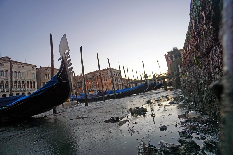 Як виглядая "висохла" Венеція після аномального відливу - фото 4