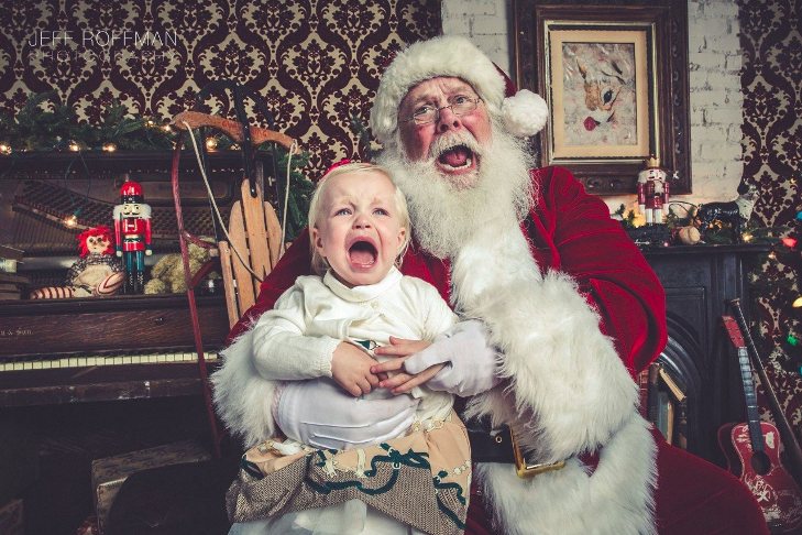 Як кумедно виглядають малюки, які не були готові до зустрічі з Дідом Морозом - фото 7