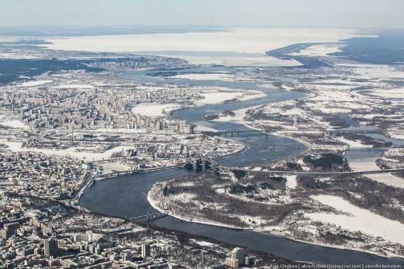 Як виглядає засніжений Київ з висоти пташиного польоту  - фото 1