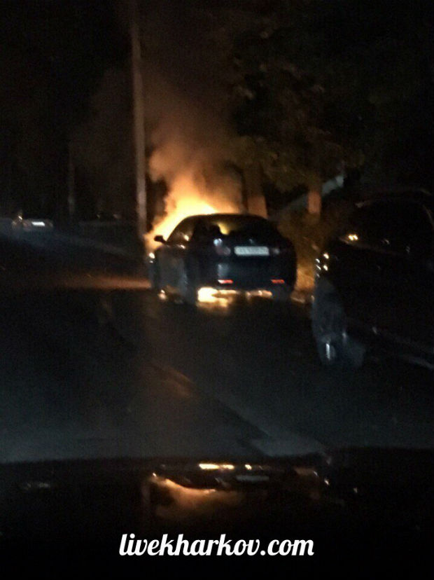 У Харкові невідомі підпалили припарковану на вулиці іномарку - фото 1