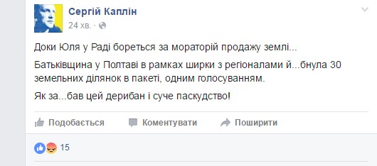 Нардеп Каплін виматюкався на депутатів полтавської "Батьківщини" - фото 1