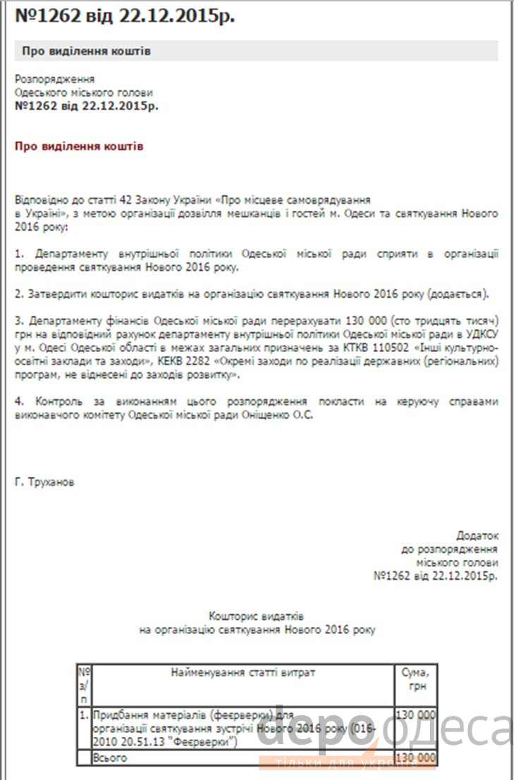 У Труханова виришили на Новий рік випустити в небо 130 тис грн - фото 1