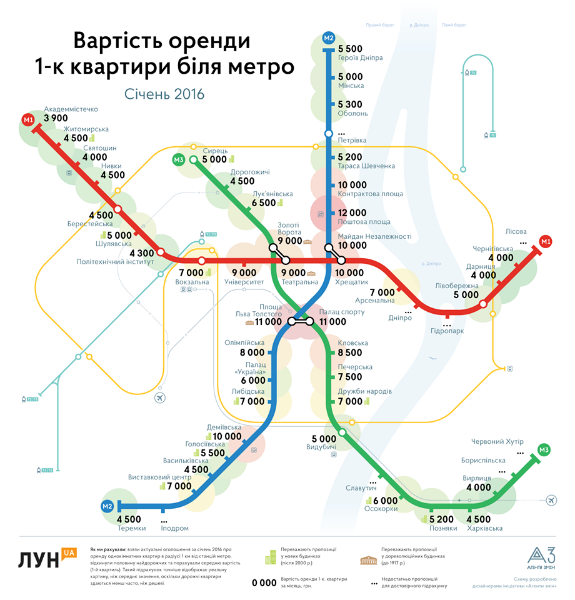 Активісти створили карту цін на оренду квартир біля станції метро  - фото 1