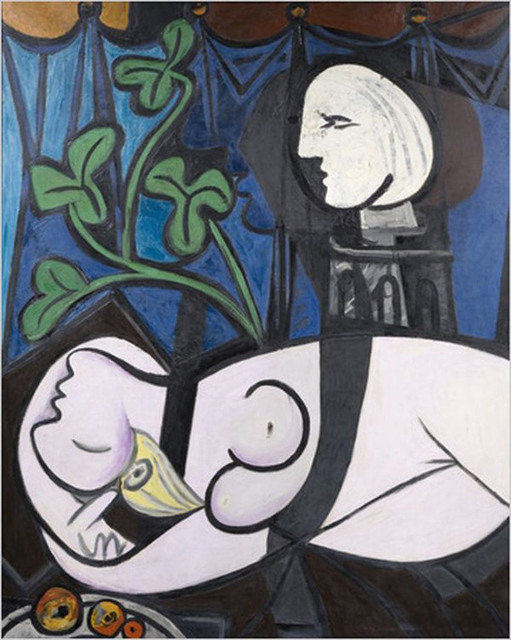 Пабло Пікассо – "Оголена на тлі бюста і зеленого листя"