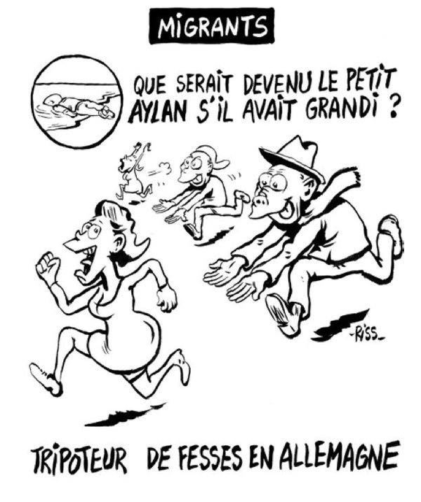 Charlie Hebdo присвятив карикатуру нападам мігрантів на німкень - фото 1
