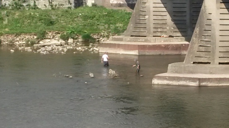 Як в Ужгороді цигани в змілілій річці збирають монети "на щастя" - фото 3