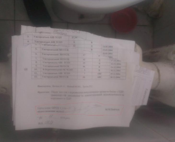 У туалеті закарпатського ДАІ замість паперу - службова документація - фото 1