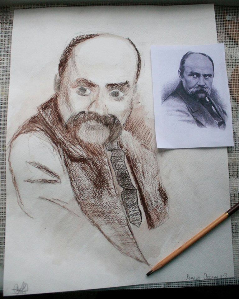Шевченко очима дітей: як малеча кумедно малює Кобзаря - фото 5 Шевченко очима дітей: як малеча кумедно малює Кобзаря - фото 5