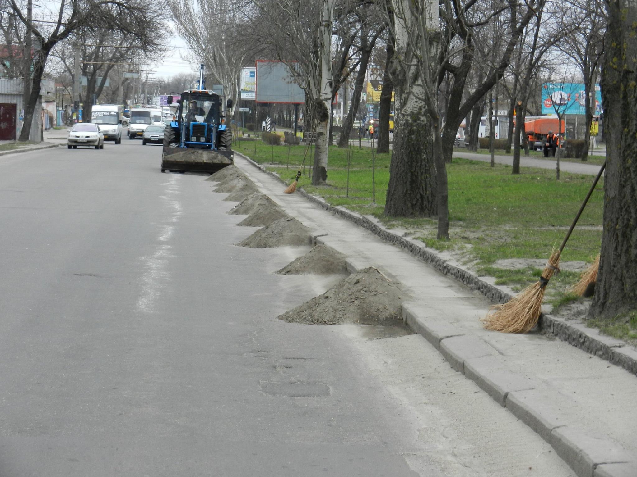 У Миколаєві "опоблоківці" змусили комунальників прибирати дороги вручну - фото 3