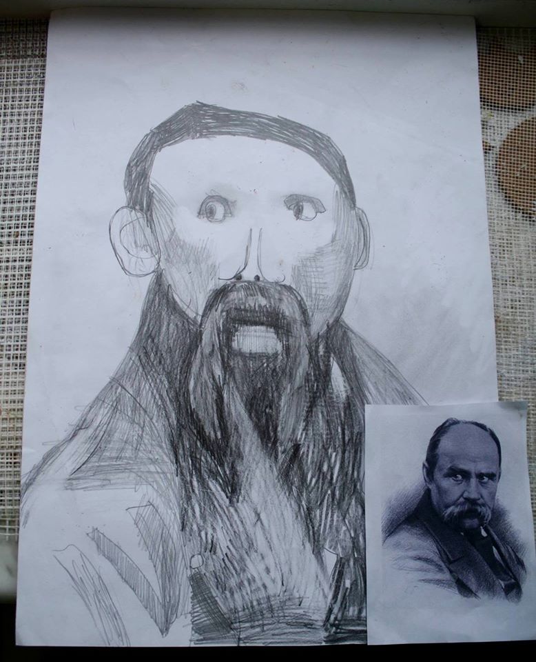 Шевченко очима дітей: як малеча кумедно малює Кобзаря - фото 3 Шевченко очима дітей: як малеча кумедно малює Кобзаря - фото 3