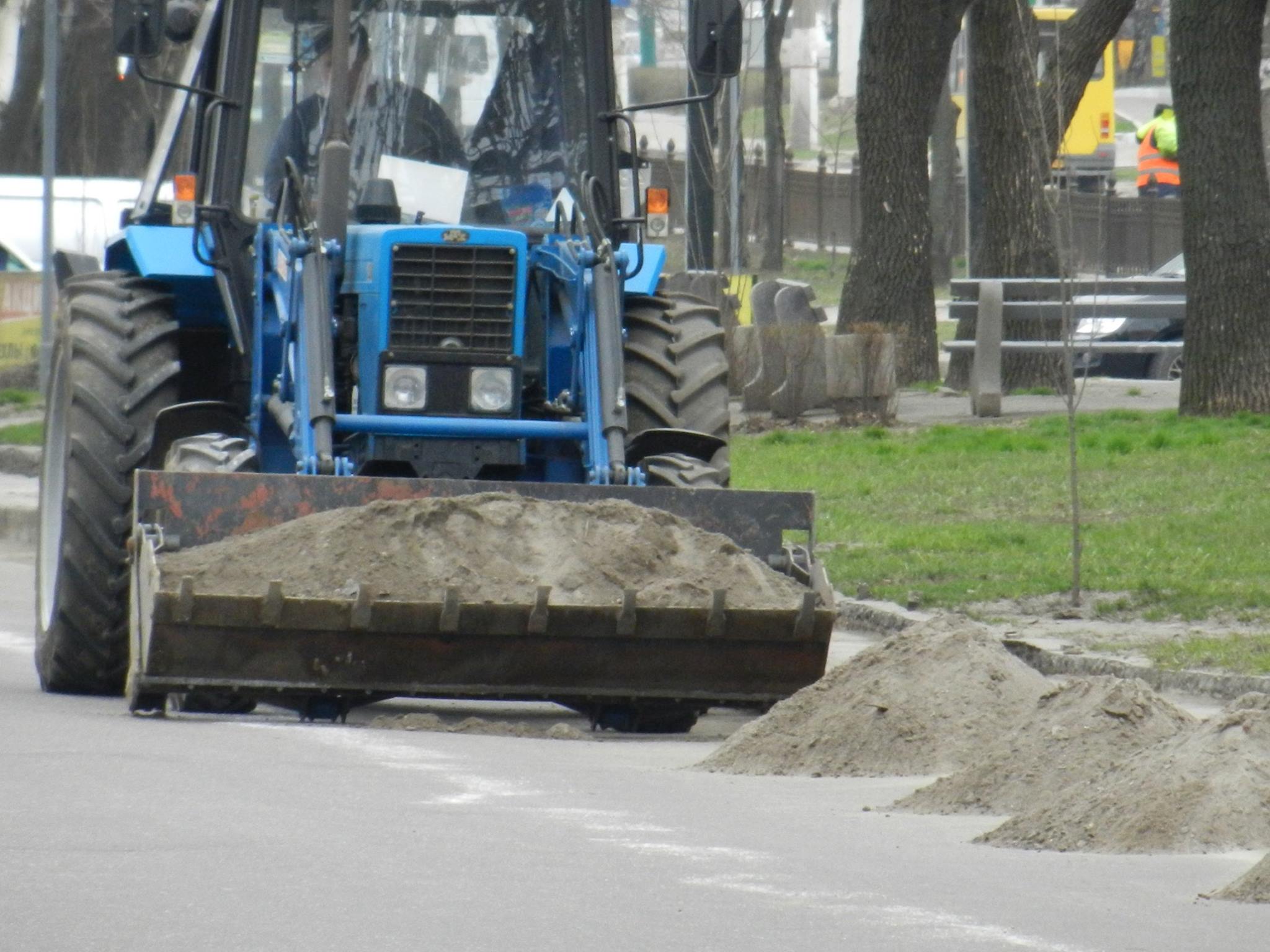 У Миколаєві "опоблоківці" змусили комунальників прибирати дороги вручну - фото 1