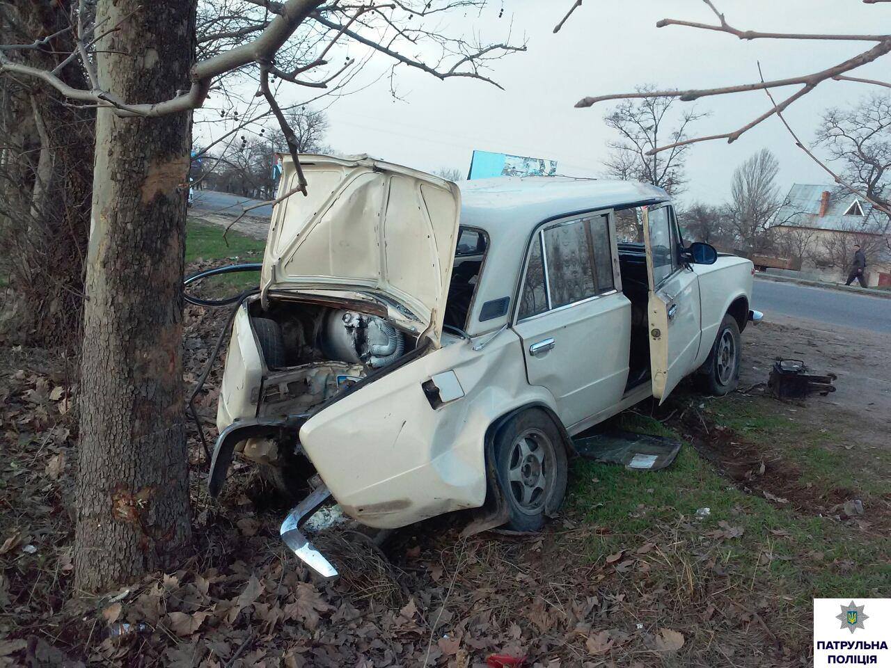 У Миколаєві чоловіки з третьої спроби вкрали авто та врізались в дерево - фото 1