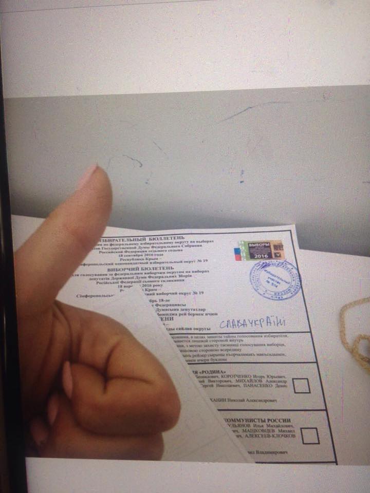 Слава Україні: Як голосують українські патріоти в Криму (ФОТО) - фото 1